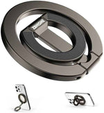 Magnetic Phone Ring for MagSafe Grip Super Magnet Compatible with iPhone 17 Pro Max Plus and More, Grey