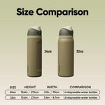 Insulated stainless steel water bottle with straw for travel