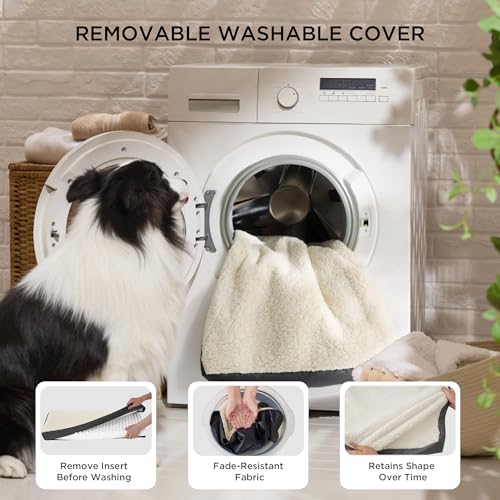 Bedsure dog beds large sized dog comfy flat pet beds with removable washable cover and orthopedic egg crate foam