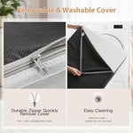 WNPETHOME orthopedic waterproof extra large dogs bed with removable washable cover and multi-needle quilting for large sized dog in light grey