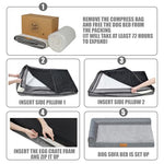 pantas lague large orthopedic dog bed 36''x24'' black waterproof bolster pet sofa beds