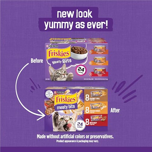 purina friskies gravy wet cat food variety pack, 24 cans, 5.5 oz. each