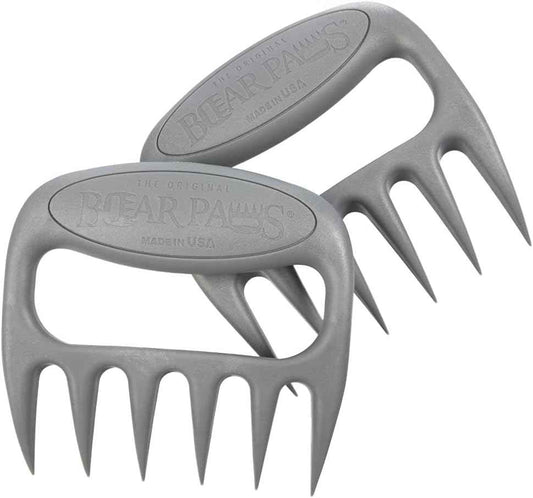 Bear Paws Meat Claws - The Original Meat Shredder Claws for Pulled Pork, USA Made - Easily Lift, Shred, Pull and Serve Pork, Chicken, Brisket and Turkey - Gift for Dad on Father's Day! (Gray)