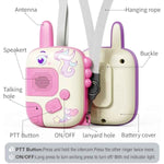 Unicorn walkie talkies for girls 2 pack birthday gifts 3-8 year old outdoor camping toys