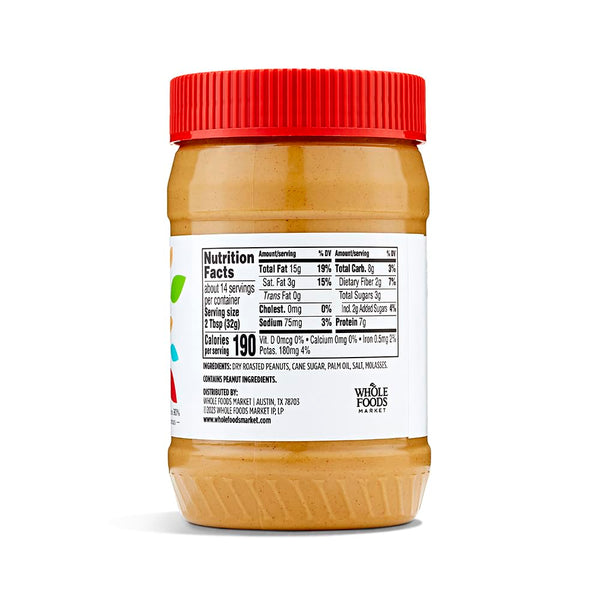 365 by Whole Foods Market Creamy Peanut Butter Spread No Stir 16 Ounce Jar