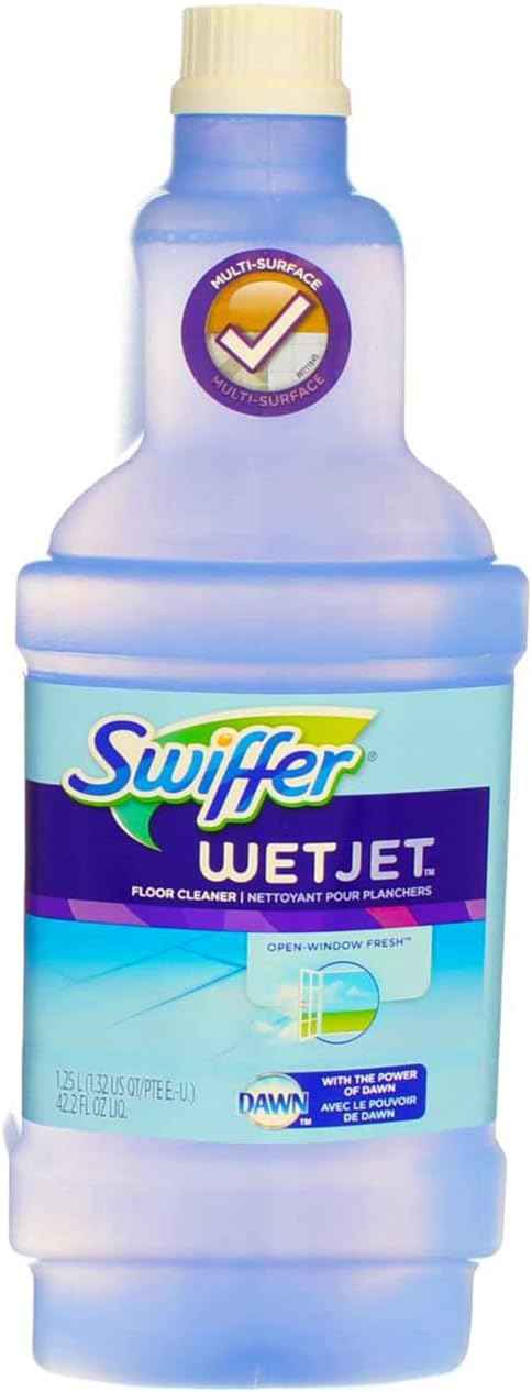 Swiffer WetJet Multi-Purpose and Hardwood Liquid Floor Cleaner Solution Refill, with Gain Scent, 42.2 fl oz each, (Pack of 2)