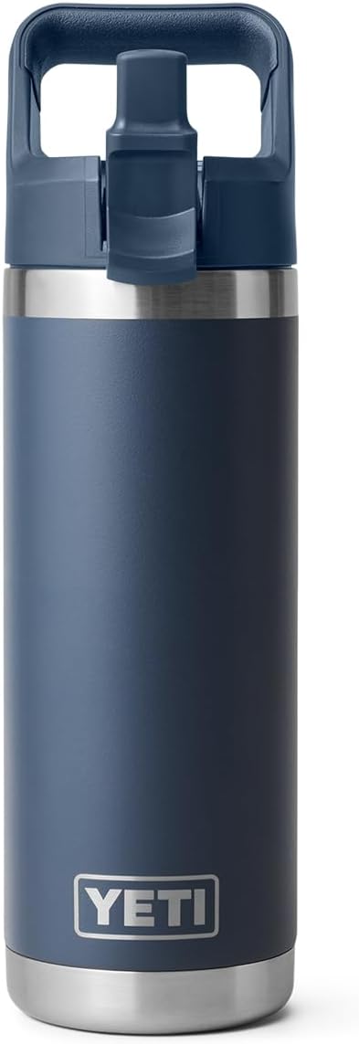 YETI Rambler 18 oz Vacuum Insulated Stainless Steel Bottle with Straw Cap