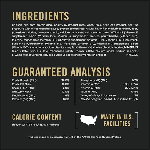 purina pro plan high protein cat food with probiotics chicken and rice formula 7 lb bag