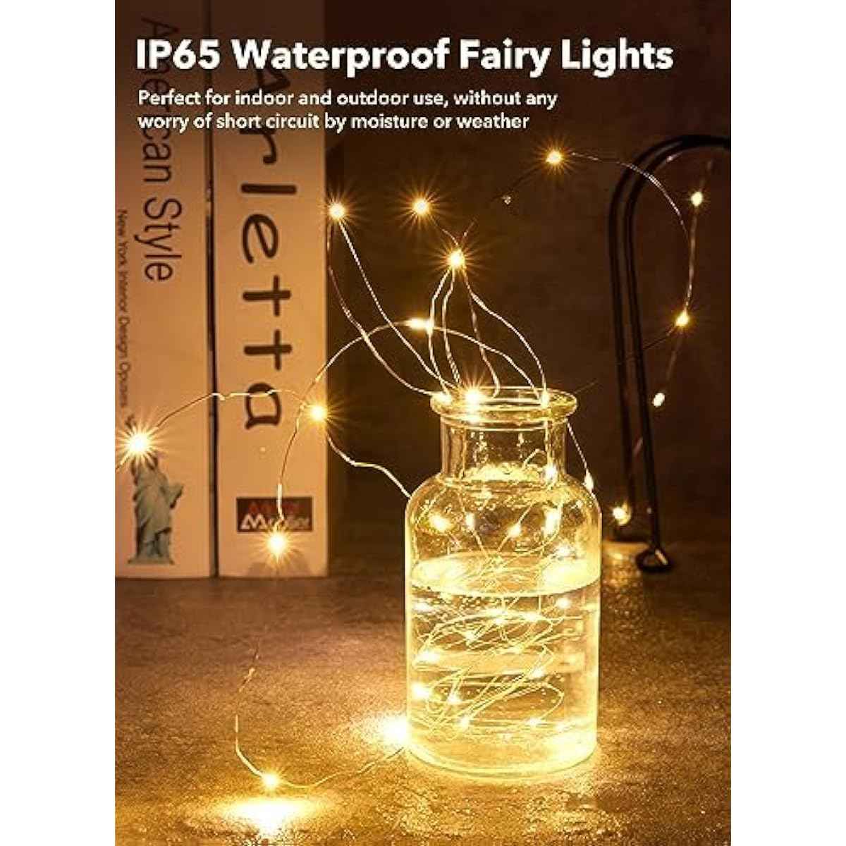 Brightown 12 Pack LED Fairy Lights, Battery Operated 7FT Firefly String Lights with 20 Waterproof LEDs on Silver Wire for DIY Crafts, Wedding Centerpieces, Party & Christmas Décor