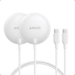 Anker Zolo Magnetic Wireless Charger, Qi2 Certified 15W MagSafe-Compatible Wireless Charging Pad, for iPhone 17/16/15 Series, AirPods, and More (Not for Pixel, Adapter Not Included) (Black, 2 Pack)