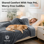 loobani reversible waterproof twin bed blanket 60x80 soft flannel pet couch protector grey