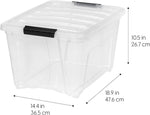 IRIS USA 32 Qt Stackable Plastic Storage Bins with Lids, 4 Pack, Made in USA