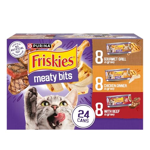 purina friskies gravy wet cat food variety pack, 24 cans, 5.5 oz. each
