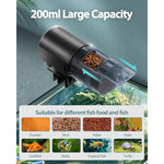 Automatic Fish Feeder for Small Aquariums: 200ml Large Capacity Auto Feeders with Battery Timer for Betta Koi and Turtles