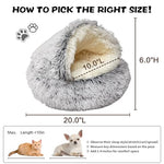 ShinHye round plush cat bed with waterproof bottom and faux fur for small indoor cats or dogs, 20x20inch, grey