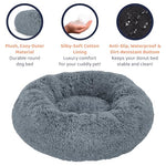 Petloox Donut Dog Bed - Dark Grey, Medium - Ultra-Plush Support for Anxiety Relief and Comfort