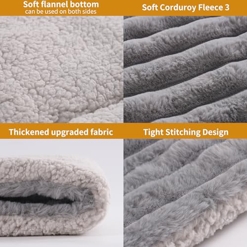 Self Warming Cat Bed, 22x16 Inch Reversible Two-Sided Use Self Heating Mat for Cats and Dogs, Washable Pets Crate Pad for Indoor & Outdoor Use, Non-Slip & Cozy Flannel Base