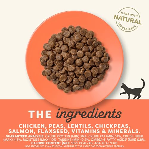 Applaws Complete Dry Cat Food, Grain-Free, Limited Ingredient with Added Vitamins & Minerals, Protein, Supports Digestion, Chicken & Salmon (4 Pound Bag)