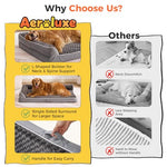Grey XL Orthopedic Dog Bed with L-Shaped Bolster and Waterproof Cover for Large Dogs 42x30x7.5 inches