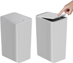 TIPGO Bathroom Trash Can with Lid, 10 Liter Capacity, White Color