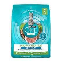 Purina ONE High Protein, Natural Senior Dry Cat Food, Indoor Advantage Senior+, 7 Lb Bag, Real Chicken First Ingredient