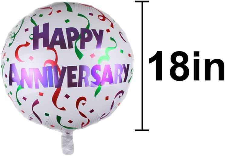 10PCS Happy Anniversary Aluminum Foil Balloons Party Decors Anniversary Balloon Party Supplies for Men Women