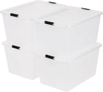IRIS USA 4-Pack High-Capacity Clip Box Storage Bins for Home Office Classroom Organization