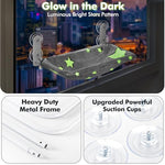Cat Window Perch with sturdy metal frame, glowing stars pattern, and foldable design for indoor cats (Stars - M)