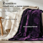 gogobunny dark purple reversible sherpa fleece waterproof bed blanket for dog puppy cat protection