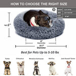 Small Calming Round Dog Bed for Small Dogs Machine Washable Fluffy Luxury Anti-Slip Waterproof Mute Base