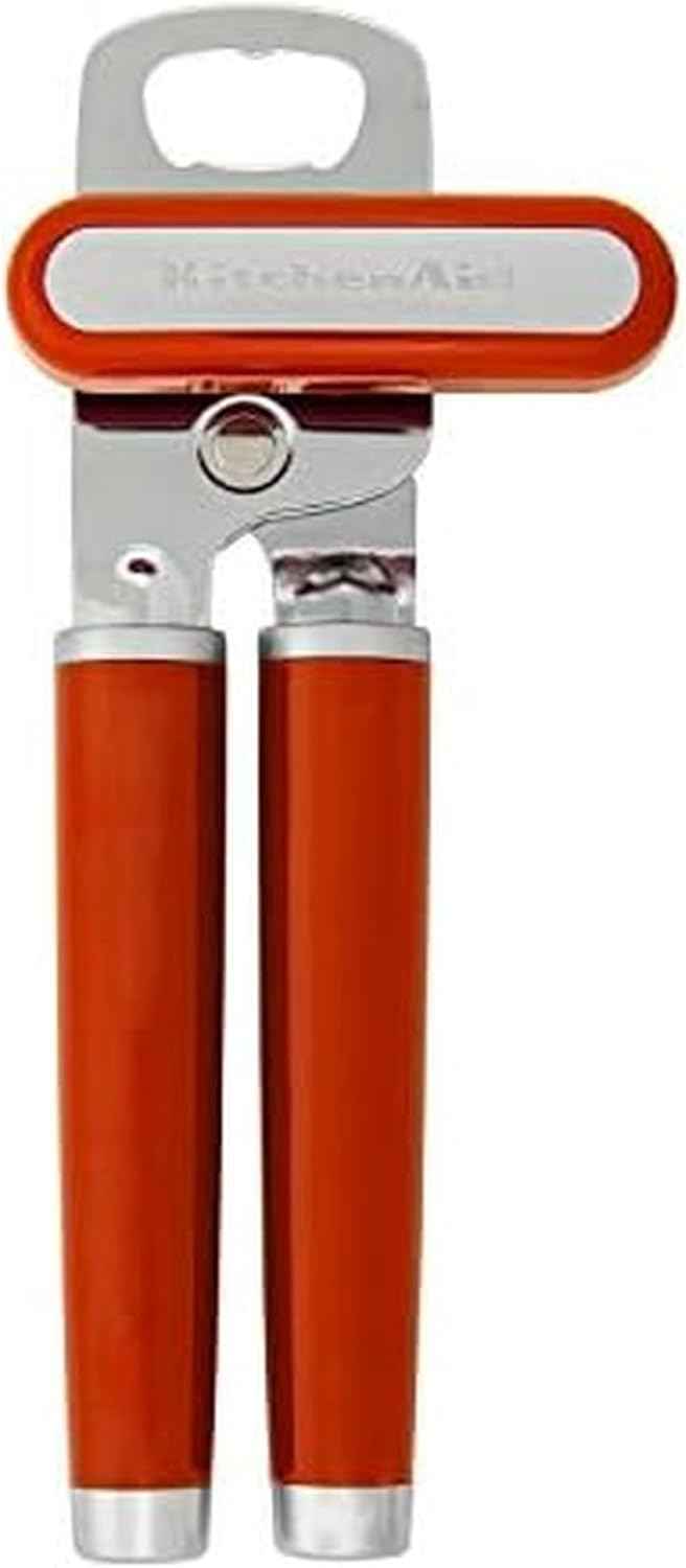 KitchenAid Classic Multifunction Can Opener and Bottle Opener Easy to Use, Razor Sharp Stainless Steel Cutting Wheel, Soft Ergonomic Handles, Black