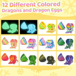 12PCS 3D Printed Easter Eggs with Dragons Inside, Easter Surprise Dragon Eggs, 3D Printed Animals, Easter Basket Stuffers,Fidget Toys Gifts