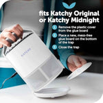 Katchy original and midnight glue board refills, non-zapper traps for indoor mosquitoes, gnats, moths, fruit flies