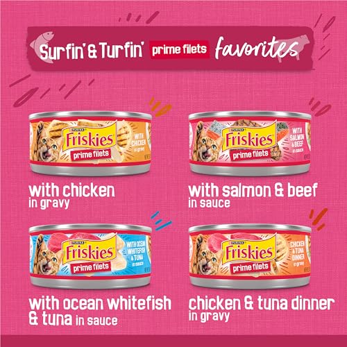 purina friskies gravy wet cat food variety pack surfin and turfin 5.5 oz cans