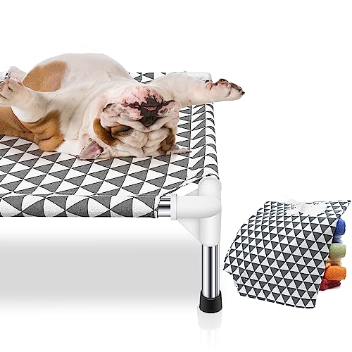 Elevated Cotton Dog Bed, Medium Size, Non-Slip Feet, 70lbs Capacity