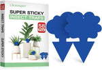 58 Pack Flying Insect Traps for Plants – Green Sticky Traps for Fungus Gnats, Flies & Flying Bugs, Indoor Outdoor Flying Bug Catcher for Pots, Garden & Kitchen, Non-Toxic, Odorless, Kid & Pet Safe