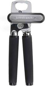 KitchenAid Classic Multifunction Can Opener and Bottle Opener Easy to Use, Razor Sharp Stainless Steel Cutting Wheel, Soft Ergonomic Handles, Black