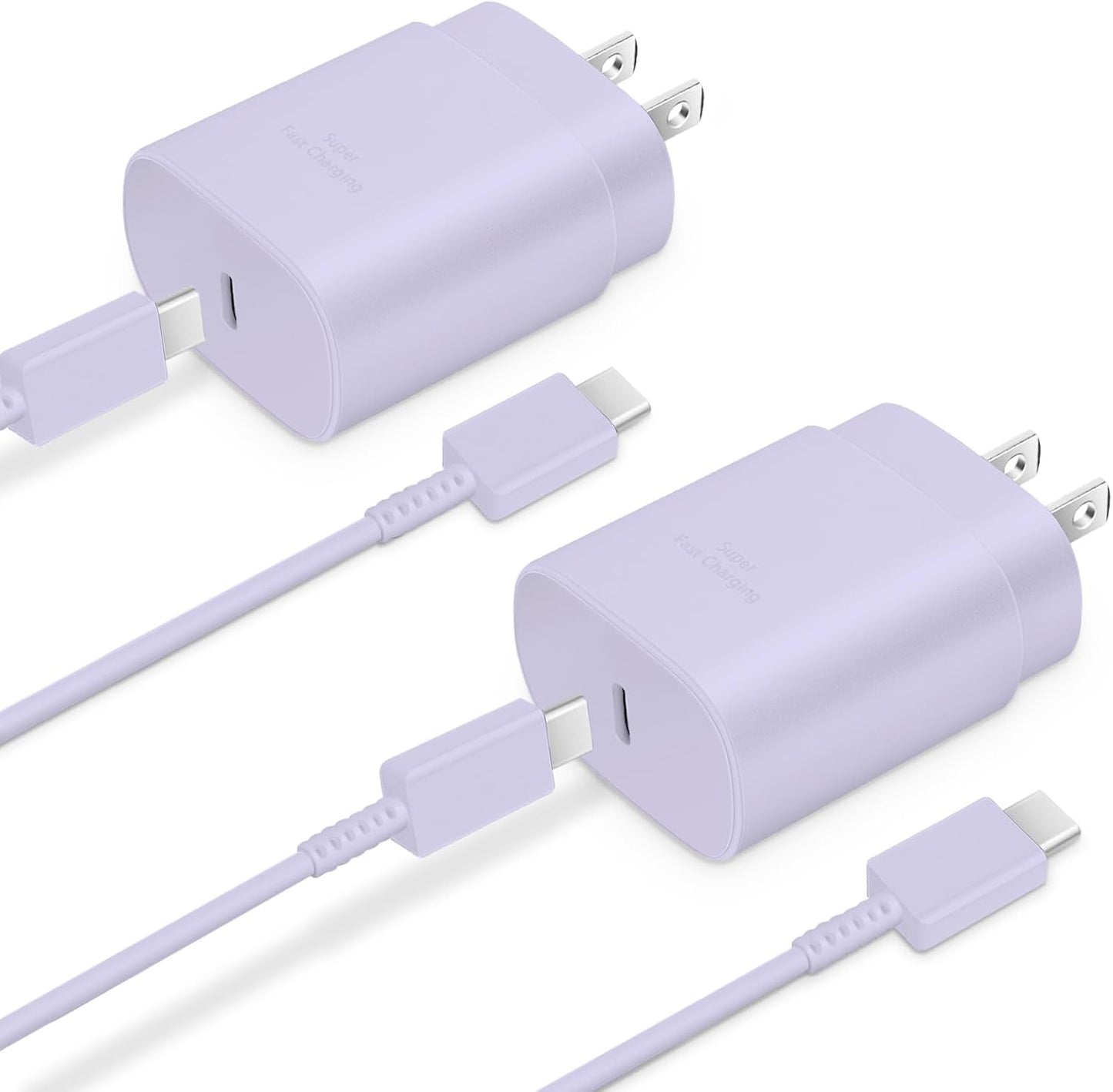 Type C Charger, 2-Pack 25W Type C Fast Charging Block with 6ft USB C Charger Cable Compatible with Galaxy S25 S24 S23 S22 S21+/Phone 16/16 Pro Max/15/15 Pro Max/15 Plus-Black - Rayz Mart