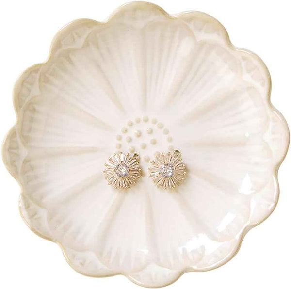 Lotus Leaf Shape Decorative Ring Tray, Small Key Bowl, Ceramic Trinket Tray Jewelry Dish Organizing Necklace Earrings, Home Decoration for Mom Best Friend Sister, Pink.