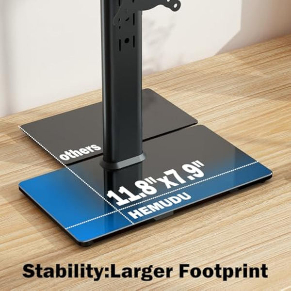 single lcd computer monitor free-standing desk stand mount riser for 13-32 inch screen with swivel and height adjustable