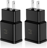 Fast Charging Block for Samsung Galaxy and LG Devices, 2 Pack, Black