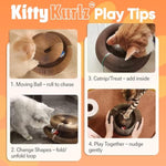 Kitty Kurlz - Kitty Kurlz Magnetic Toy & Reversible Cardboard Scratcher - Collapsible Ball Track with Bell - Durable Eco-Friendly Ring for Play, Chase & Scratch