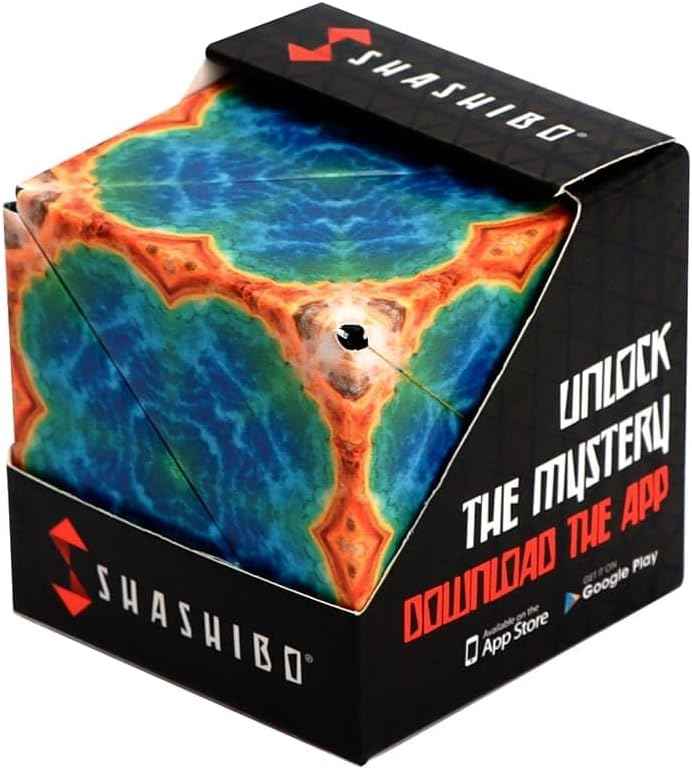 Shashibo Shape Shifting Box - Award-Winning Fidget Toy w/ 36 Rare Earth Magnets - Fidget Cube Transforms Into Over 70 Shapes, Sensory Toy Gift for Kids, Teens, and Adults (Spaced Out)