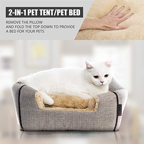 WindRacing cat bed for indoor cats with removable cushion and washable pillow, small and medium pet bed furniture