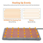 invenho heated cat bed, waterproof adjustable temperature dog cat heating pad with timer, 18" x 16"