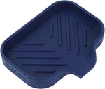 Silicone Bathroom Soap Dishes with Drain Spout-Bathroom and Kitchen Sink Organizer,Sponge Holder,Dish Soap Tray,Perfect for Dispenser,Scrubber,Bottle,Cup on Sink or Counter-Black 4.9"×3.2"