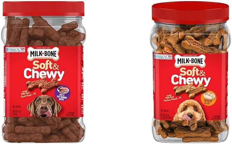 Milk-Bone Soft & Chewy Dog Treats, Beef & Filet Mignon Recipe, 25 Ounce