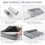 BFPETHOME orthopedic egg foam L-shaped dog bed for large dogs, waterproof sofa dog bed with removable washable cover