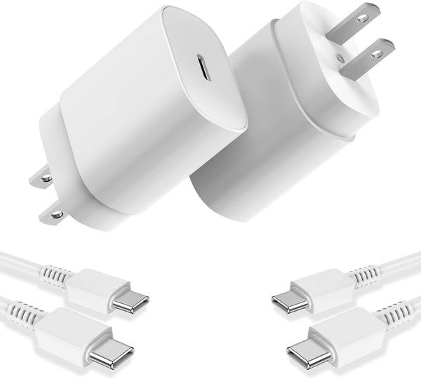 Type C Charger 2Pack 25W PD USBC Wall Charger for Samsung Galaxy Phones and Tablets