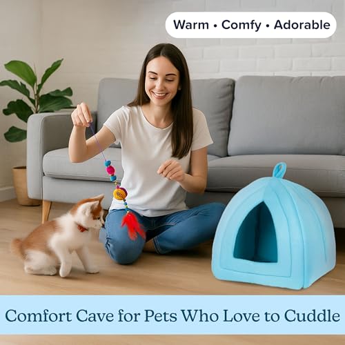 petmaker indoor cat bed with removable foam cushion for small pets